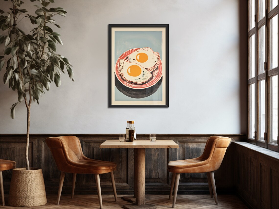 Retro Egg Print Kitchen Wall Art, Food Poster - Image 2