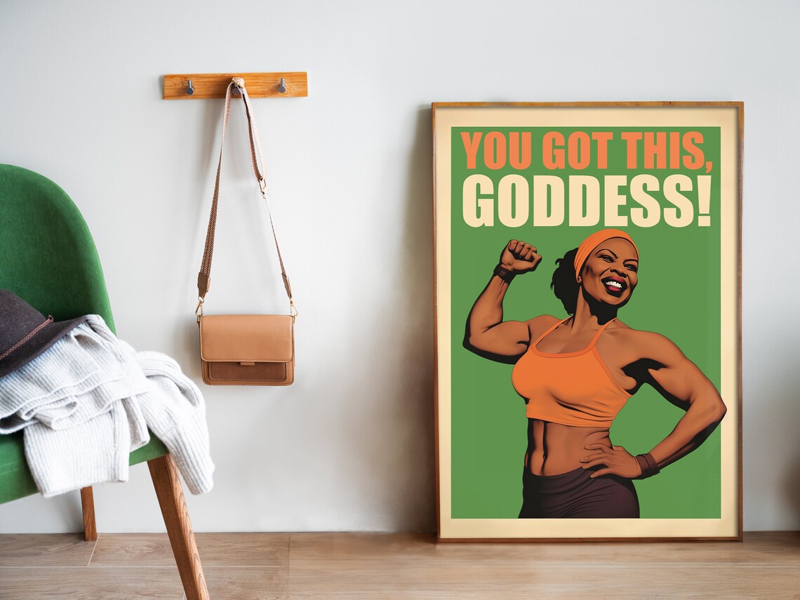 You Got This Poster Female Gym Wall Art Black Girl Print Fitness Poster Exercise Art Home Gym Decor Workout Room Decor - Image 5