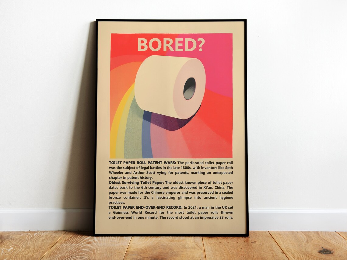 Retro Toilet Art Print, Funny Bathroom Wall Art