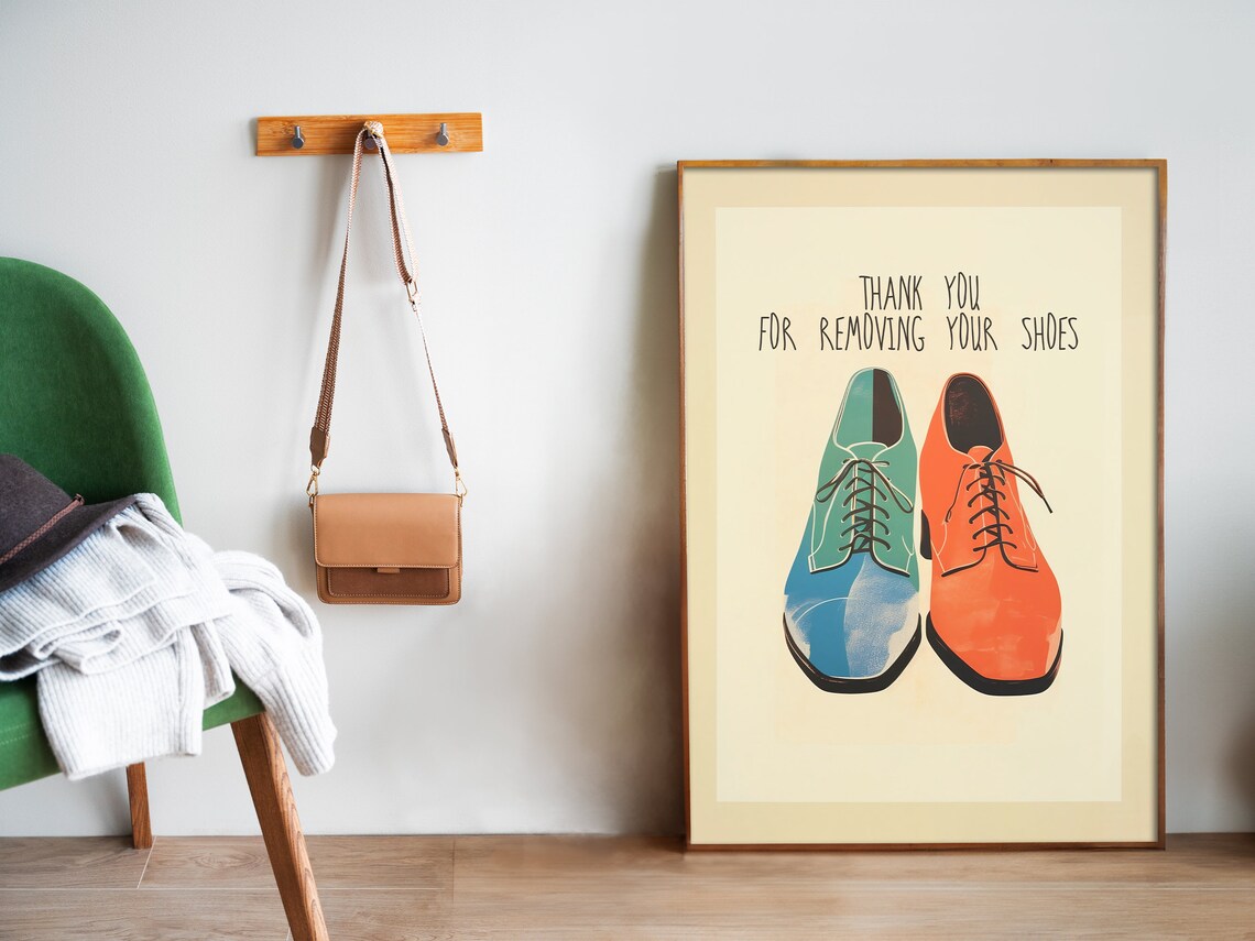 Thank You For Removing Your Shoes Cute Colorful Entryway Wall Poster - Image 5