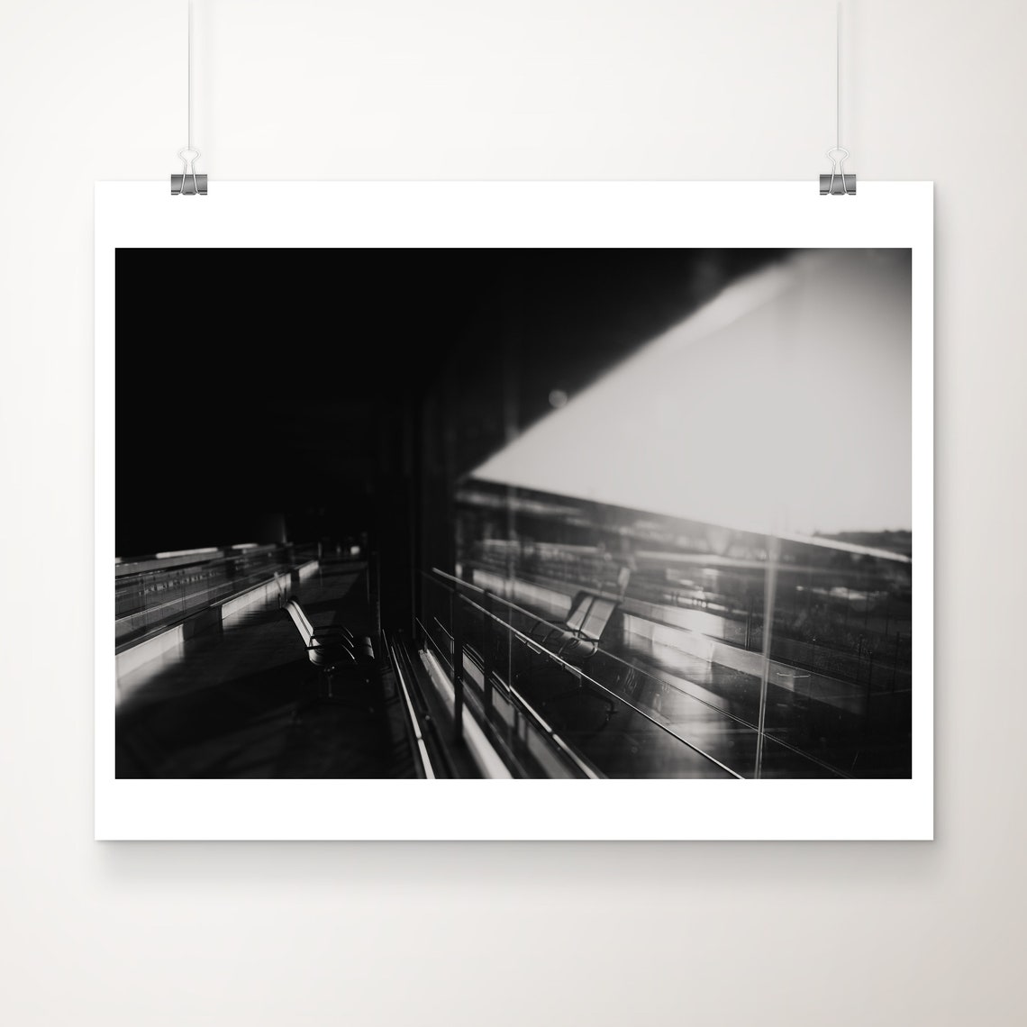 Charles De Gaulle Airport Terminal Black And White Chair Poster