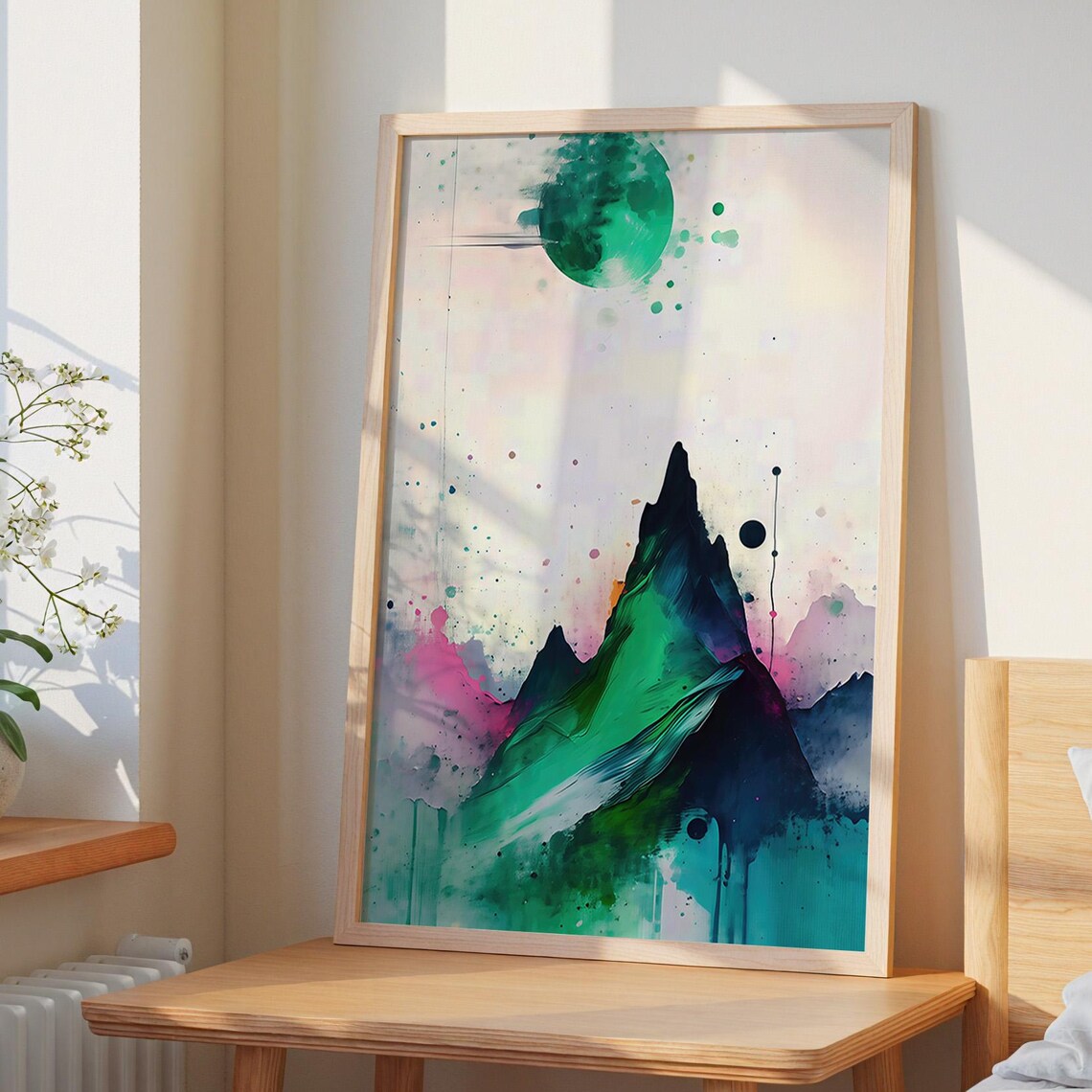 Abstract Mountain Art Print, Modern Cosmic Nature