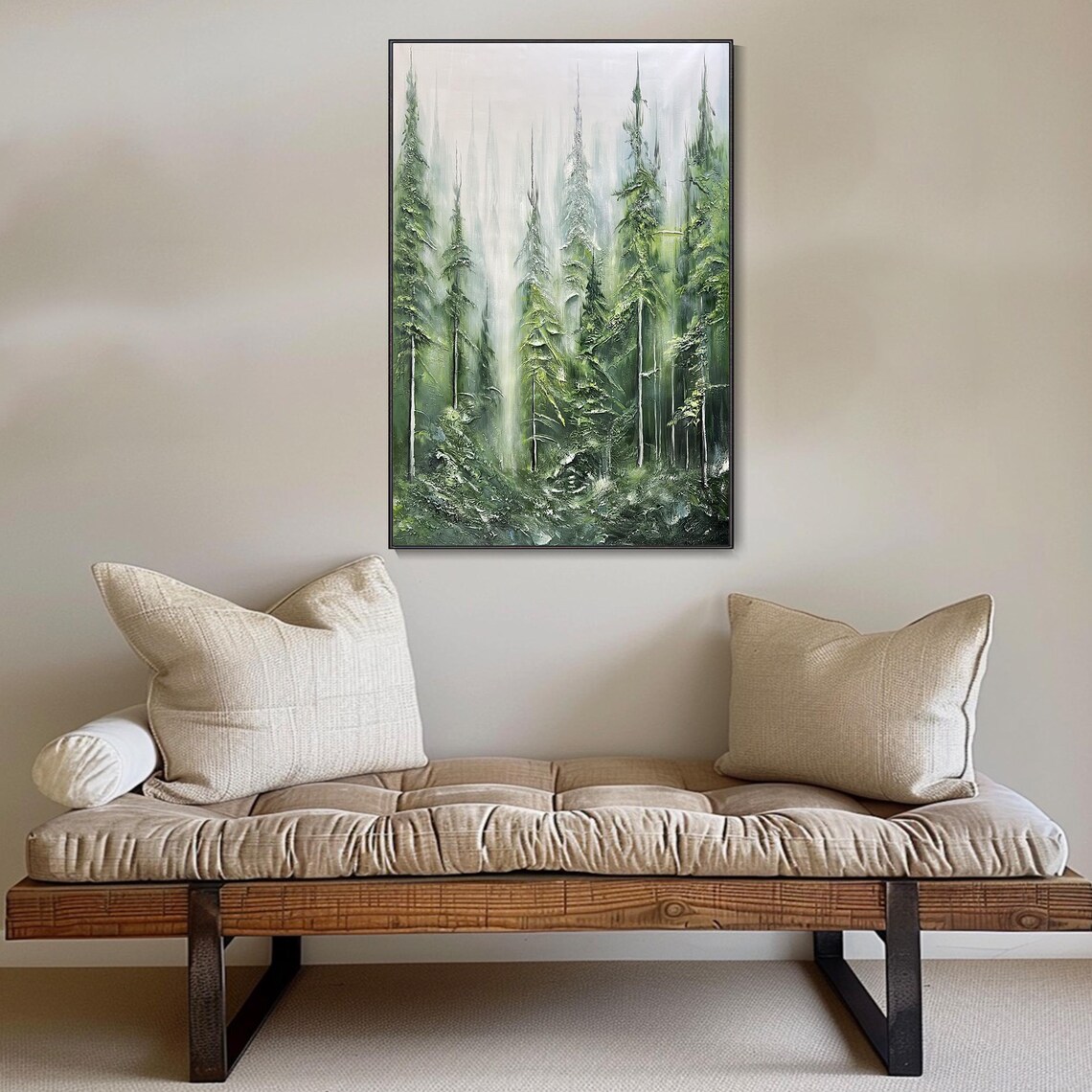 Custom Abstract Forest Landscape Art Print, Christmas Gift - Image 2