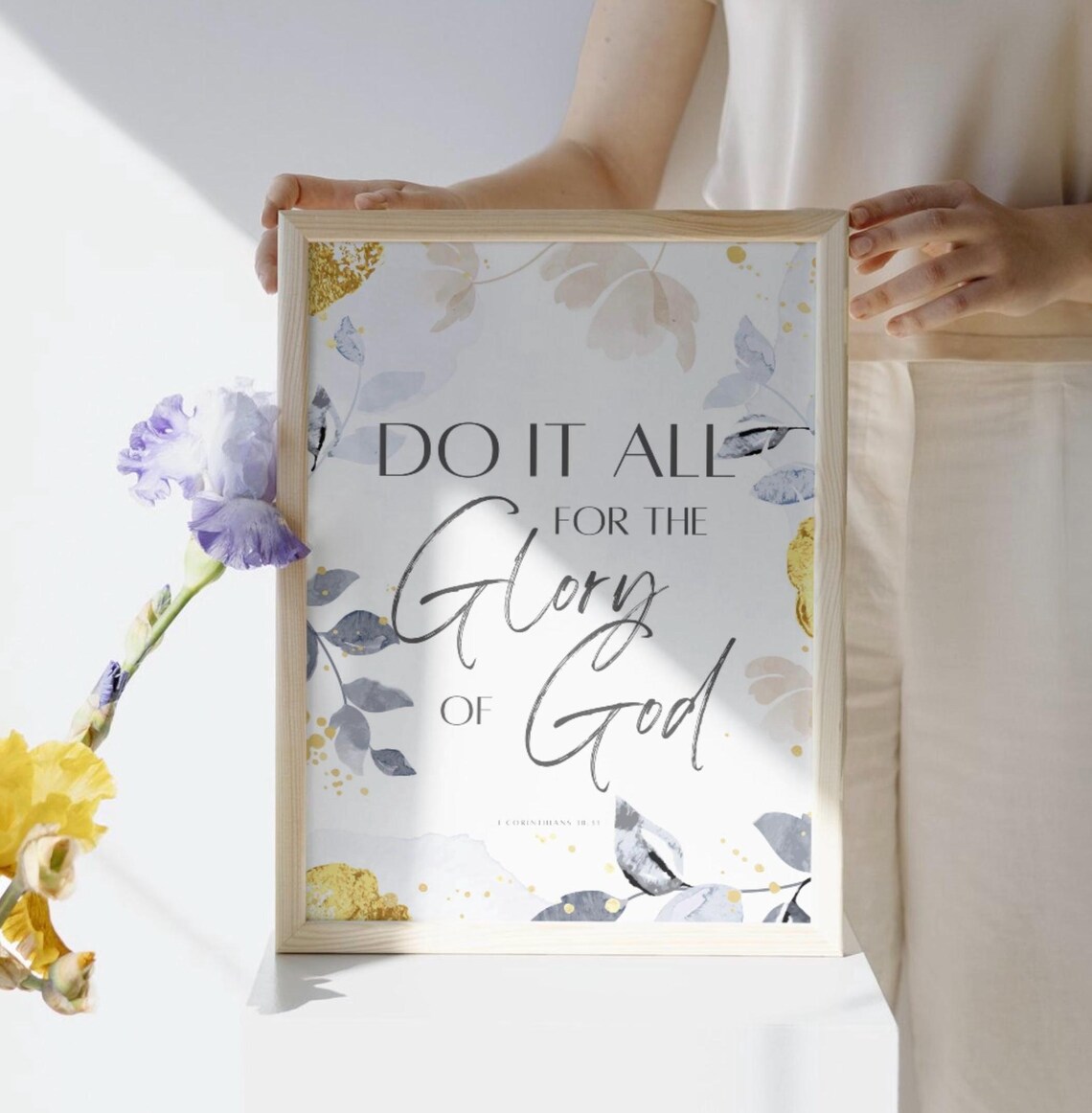 Do It All For The Glory Of God 1 Corinthians 10:31 Gold Leaf Poster - Image 3