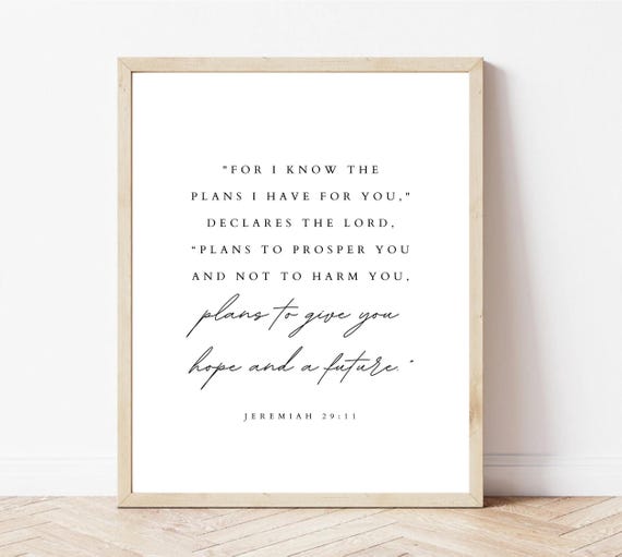 Jeremiah 29:11 Bible Verse Boho Art Print