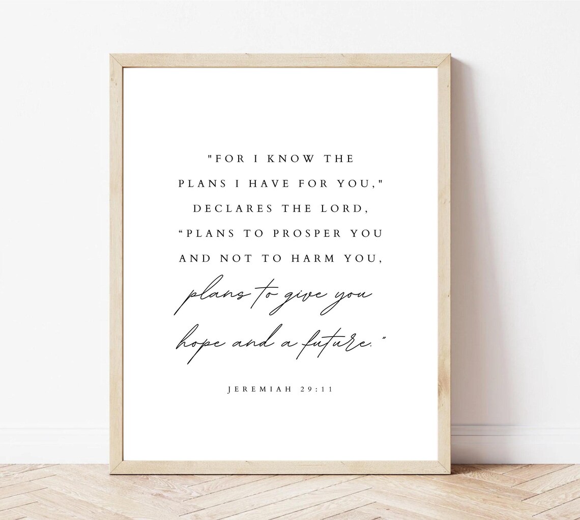 Jeremiah 29:11 Bible Verse Boho Art Print