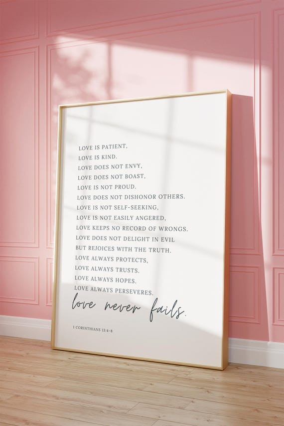Love Is Patient Bible Verse Minimalist Art Print