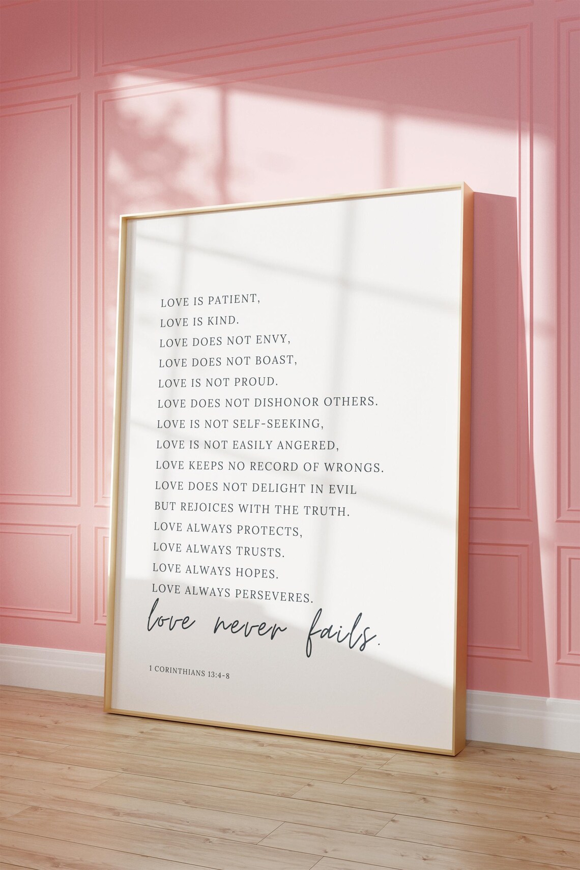 Love Is Patient Bible Verse Minimalist Art Print