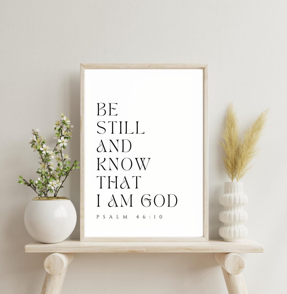 Be Still And Know That I Am God Psalm 46:10 Vertical Typography Print - Image 2