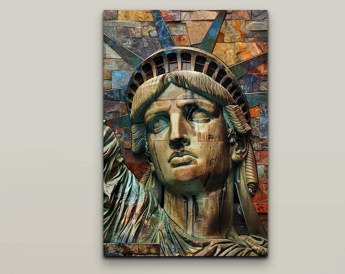 Statue Of Liberty Mid Century Modern Art Print