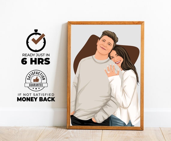 Personalized Faceless Portrait Gift for Couple