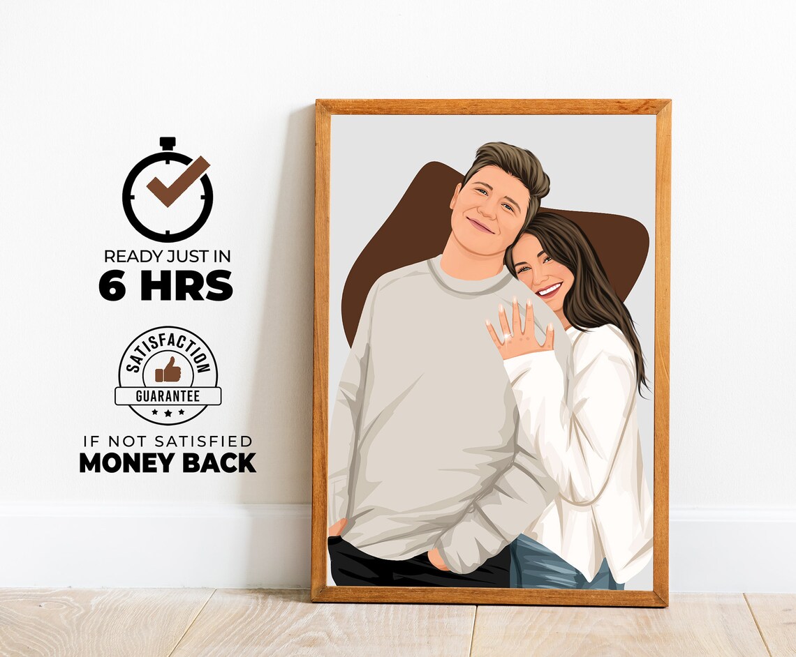 Personalized Faceless Portrait Gift for Couple
