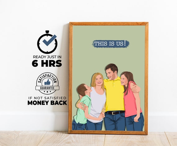 Personalized Family Portrait Custom Portrait Anniversary Photo Print Portrait Gift For Family Faceless Portrait Unique Gift