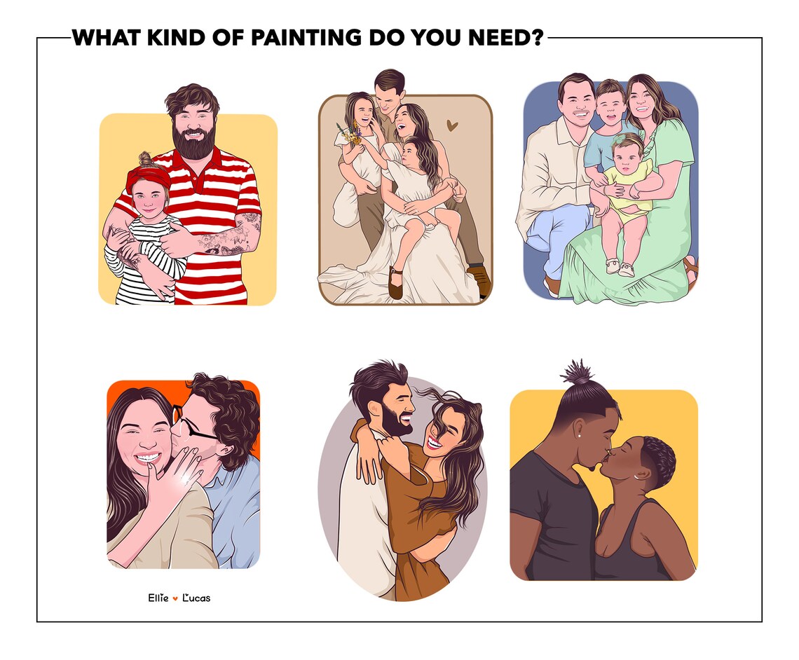 Custom Faceless Couple Portrait, Engagement Art Print - Image 7