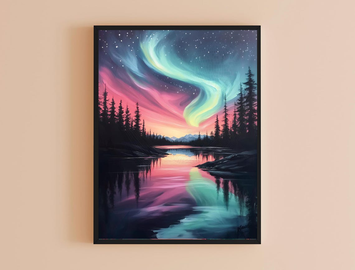 Dark Maximalist Art Print Dark Night Sky Painting For Aesthetic Home Decor Unique Wall Art - Image 4