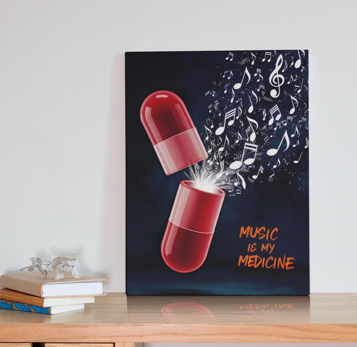 Music Is My Medicine Red Pill Notes Quote Music Studio Poster