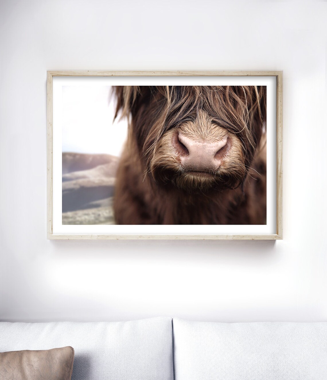 Highland Cow Boho Art Print, Animal Wall Decor - Image 3