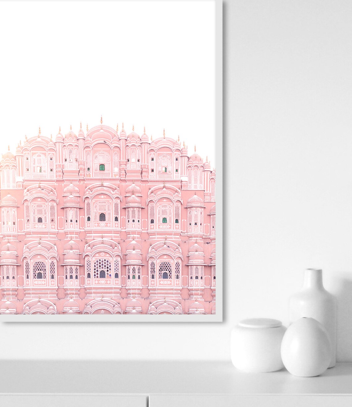 Hawa Mahal Jaipur Travel Poster, Pink Architecture - Image 3