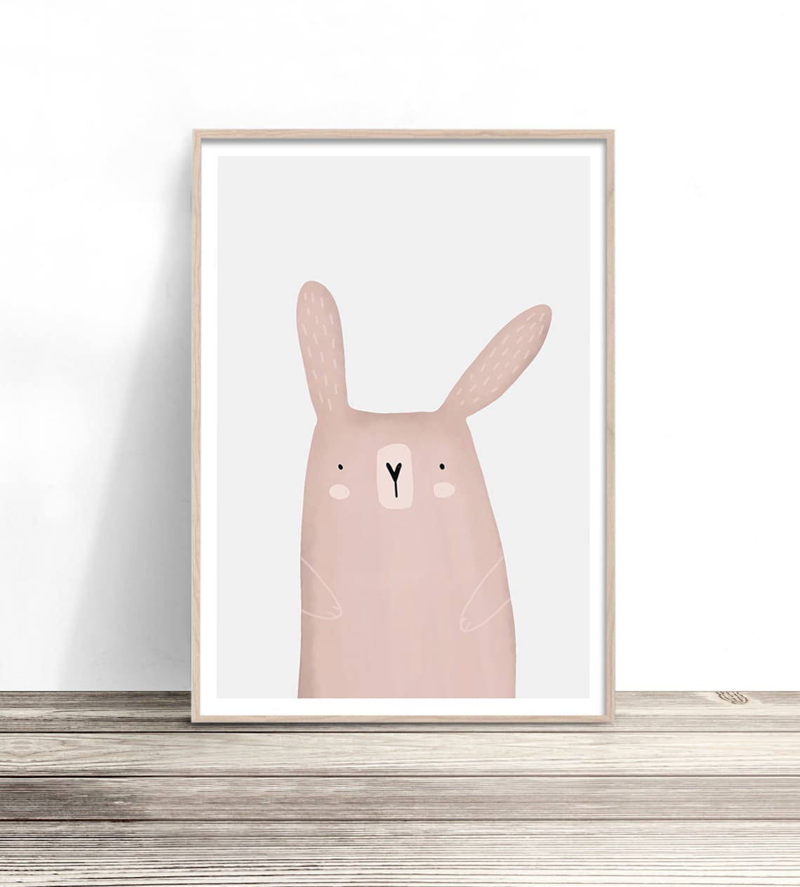 Blush Pink Bunny Rabbit Cute Nursery Baby Girl Soft Pastel Animal Print