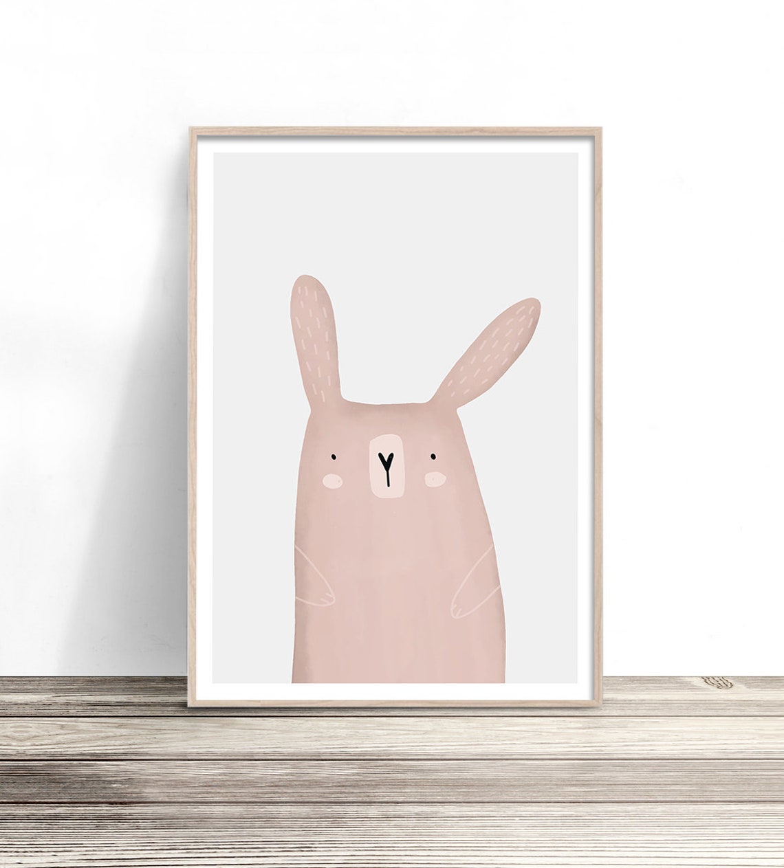Pink Bunny Nursery Print Rabbit Nursery Art Baby Girl Nursery Wall Art Toddler Girl Room Decor Girls Bedroom Decor