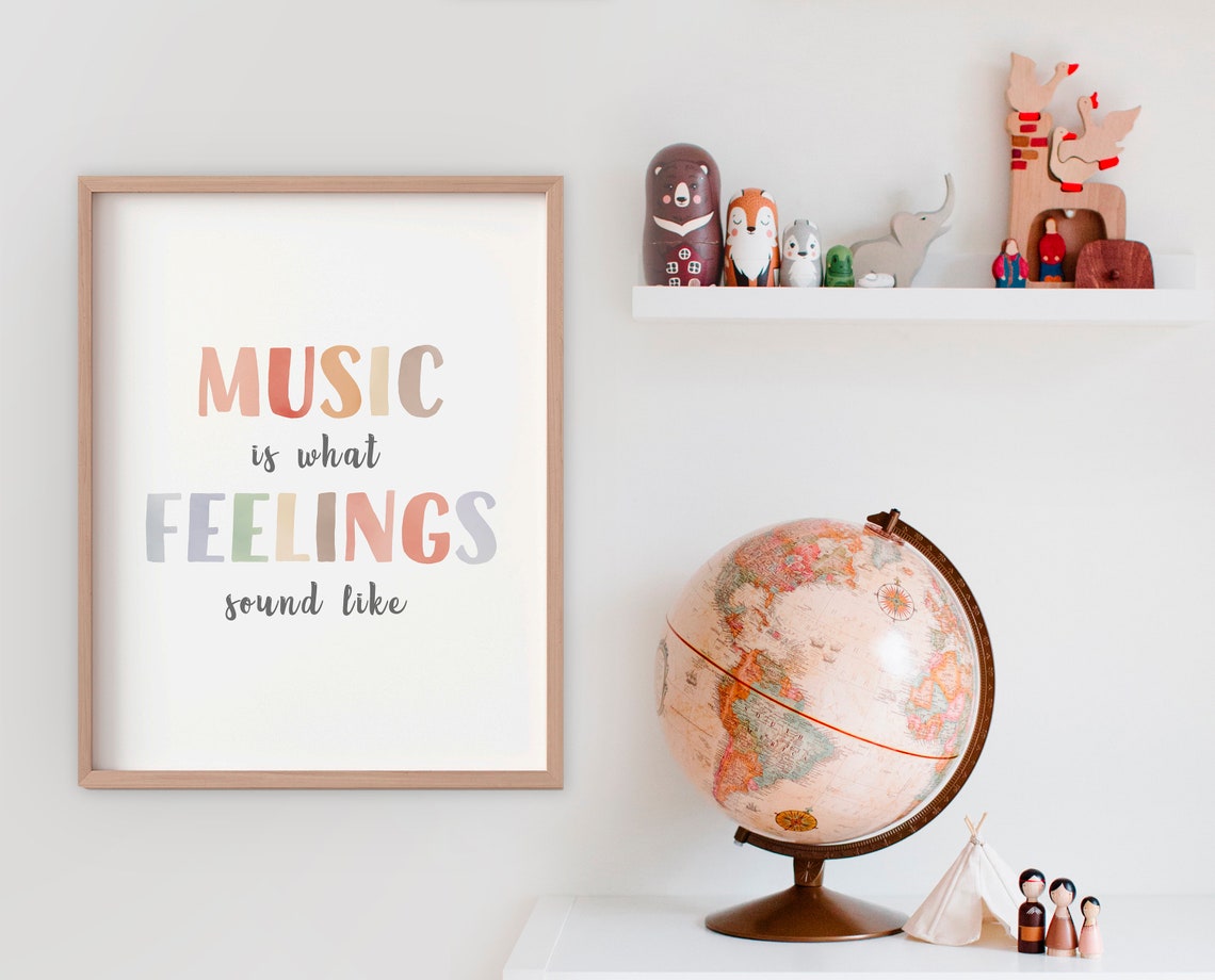 Music Is What Feelings Sound Like Quote Classroom Wall Poster - Image 2