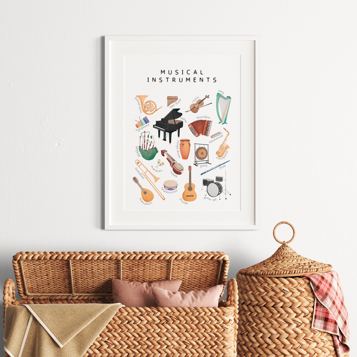 Musical Instruments Educational Poster, Rainbow Nursery - Image 2
