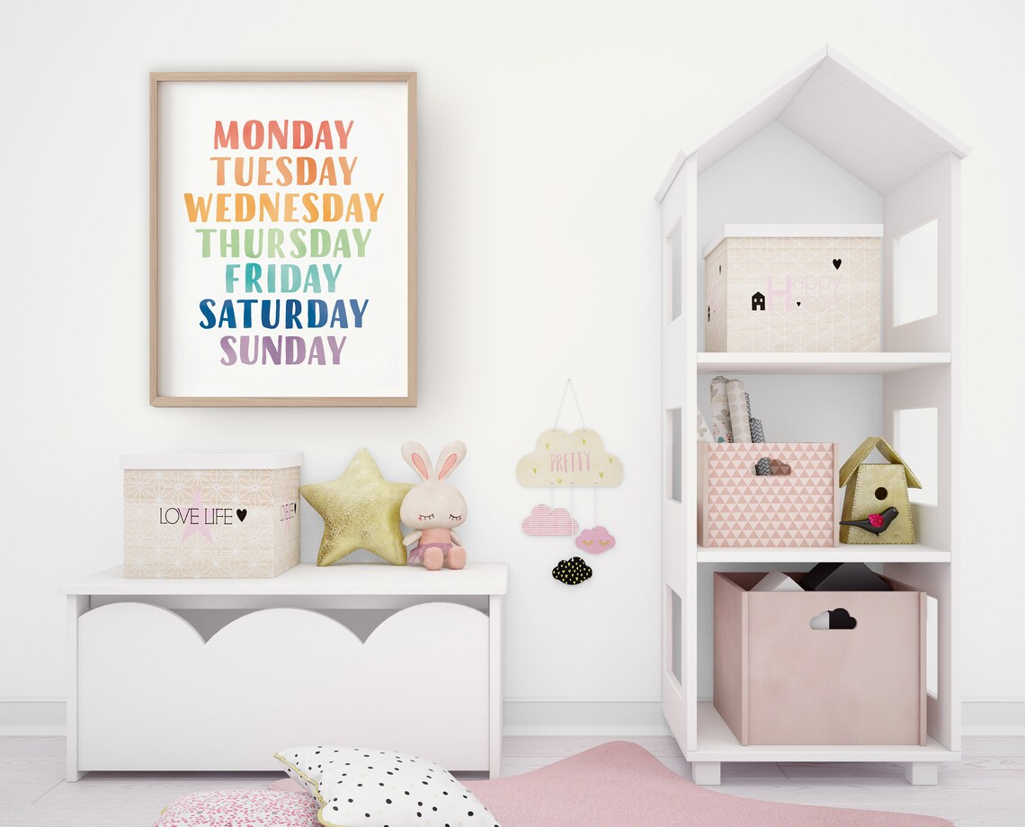 Rainbow Days of the Week Educational Poster - Image 3