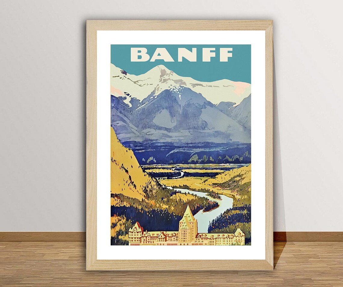 Banff Alberta Canada Vintage Travel Poster Art Print