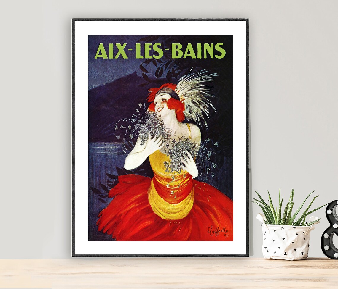 Aix Les Bains France Travel Poster, Place Art Print