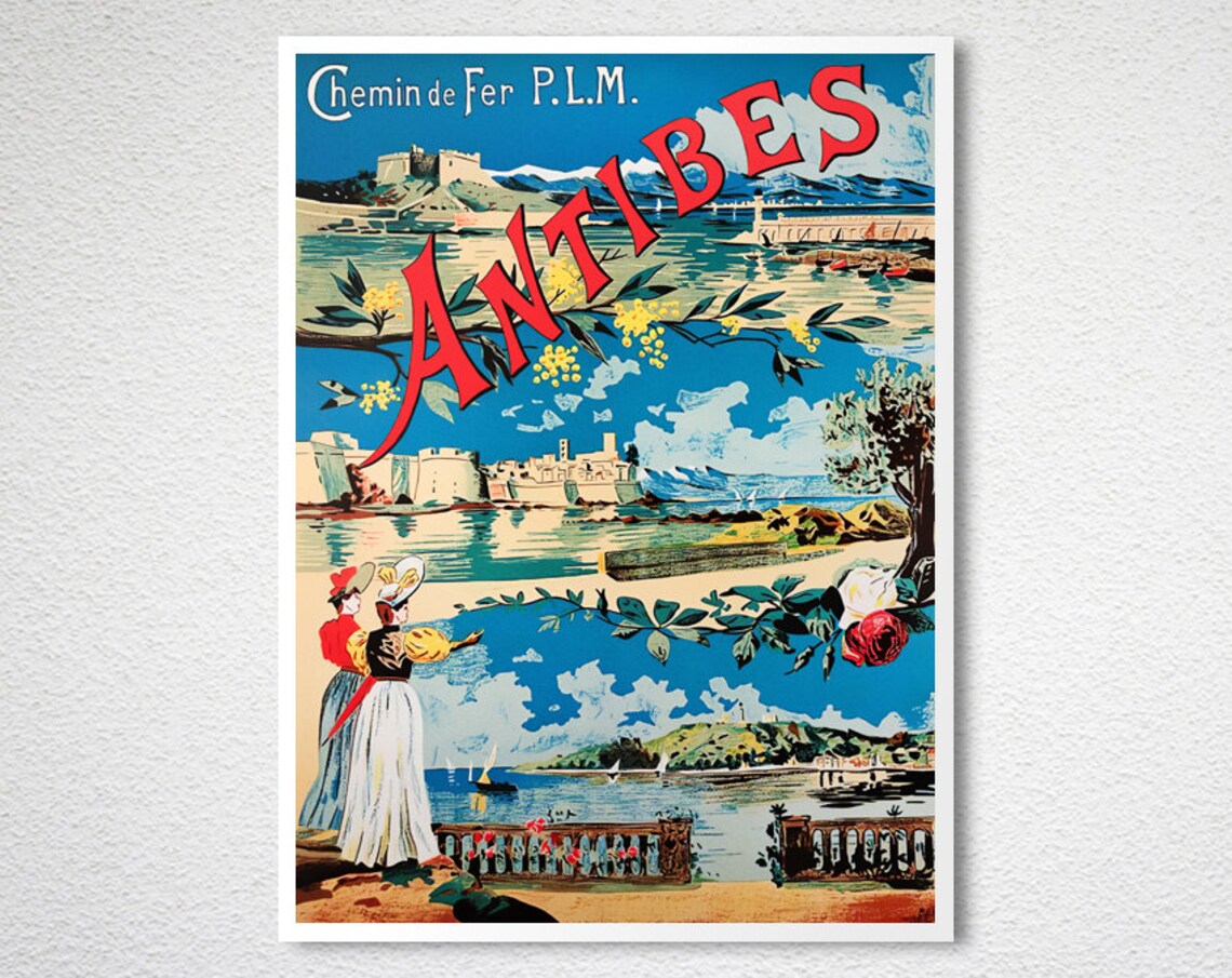 Antibes France Vintage Travel Poster, Travel Poster - Image 2