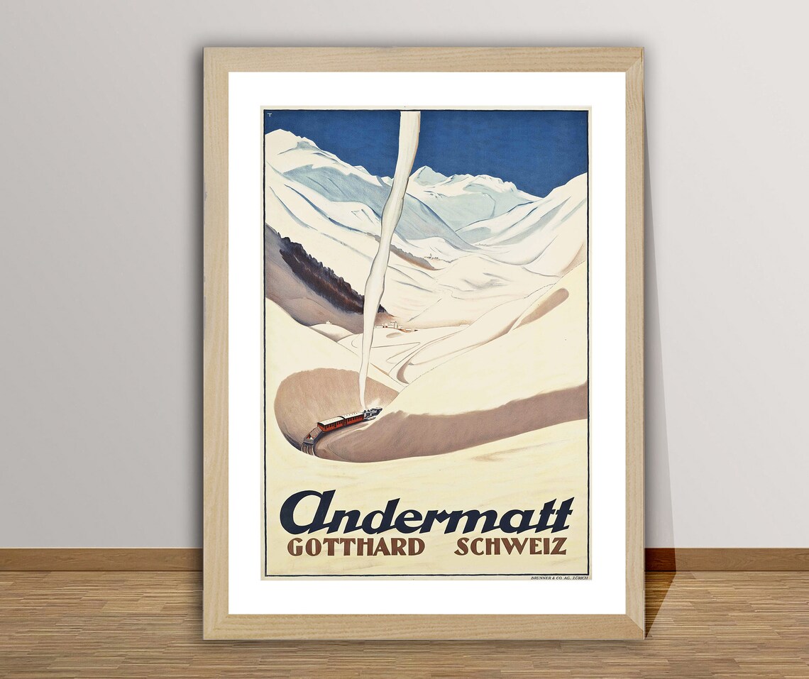Andermatt Gotthard Vintage Travel Poster, Switzerland - Image 2