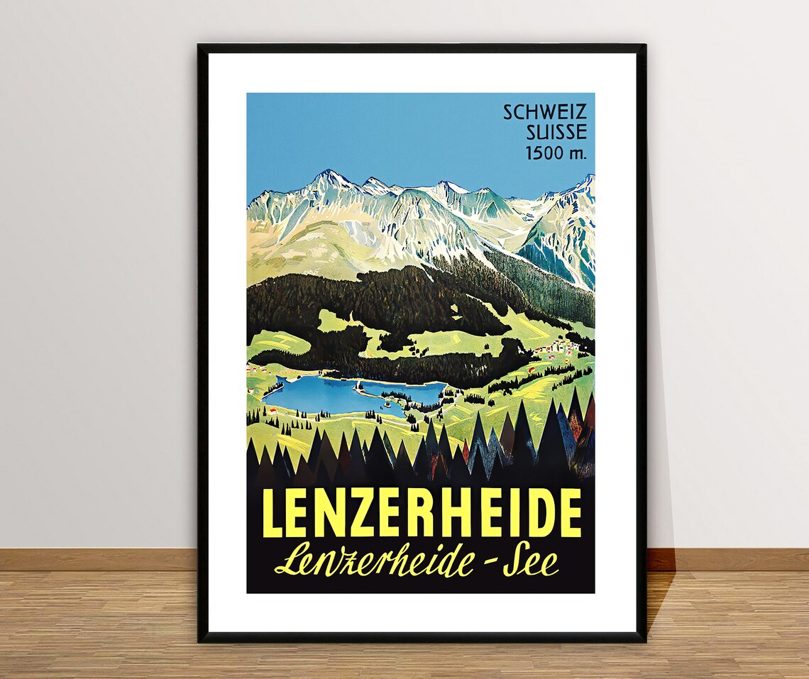 Lenzerheide Switzerland Vintage Travel Poster - Image 2