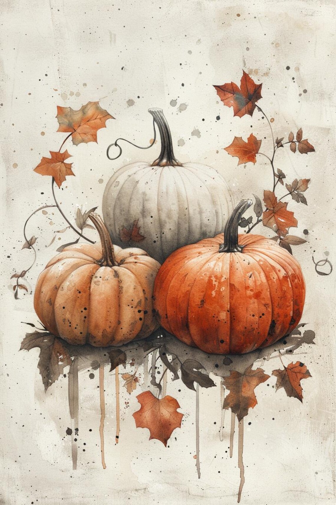 Autumn Pumpkins Poster, Halloween Seasonal Decor - Image 2