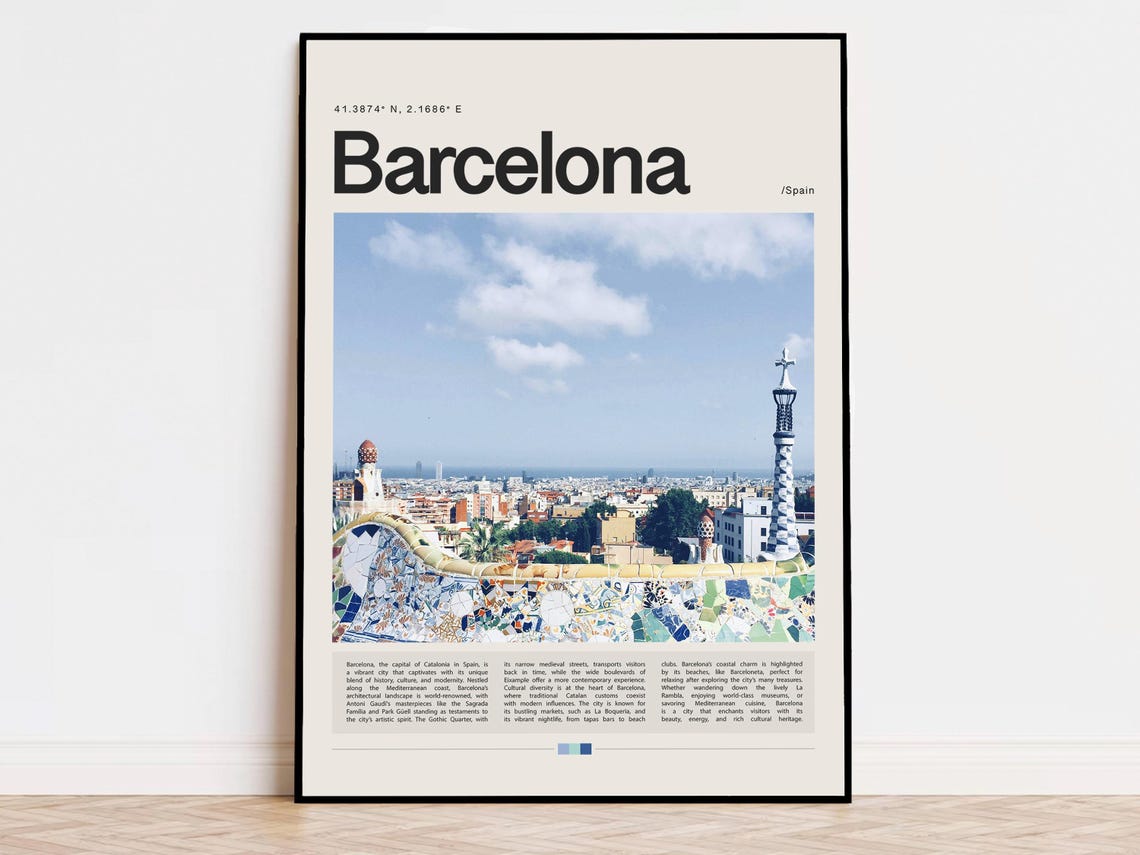 Barcelona Poster Barcelona Print Barcelona Wall Art Barcelona Gift Barcelona Travel Poster Barcelona Photo Spain Print Spain Poster