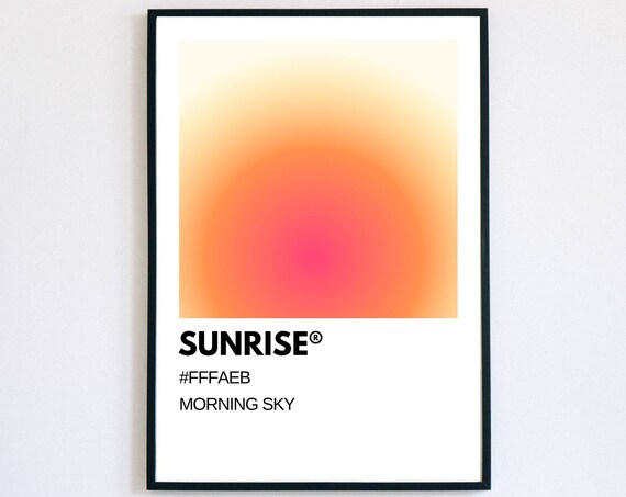 Minimalist Sunrise Poster Beach Tropical Sun Wall Art Pink Sky Print Sunset Wall Warm Home Decor Poster