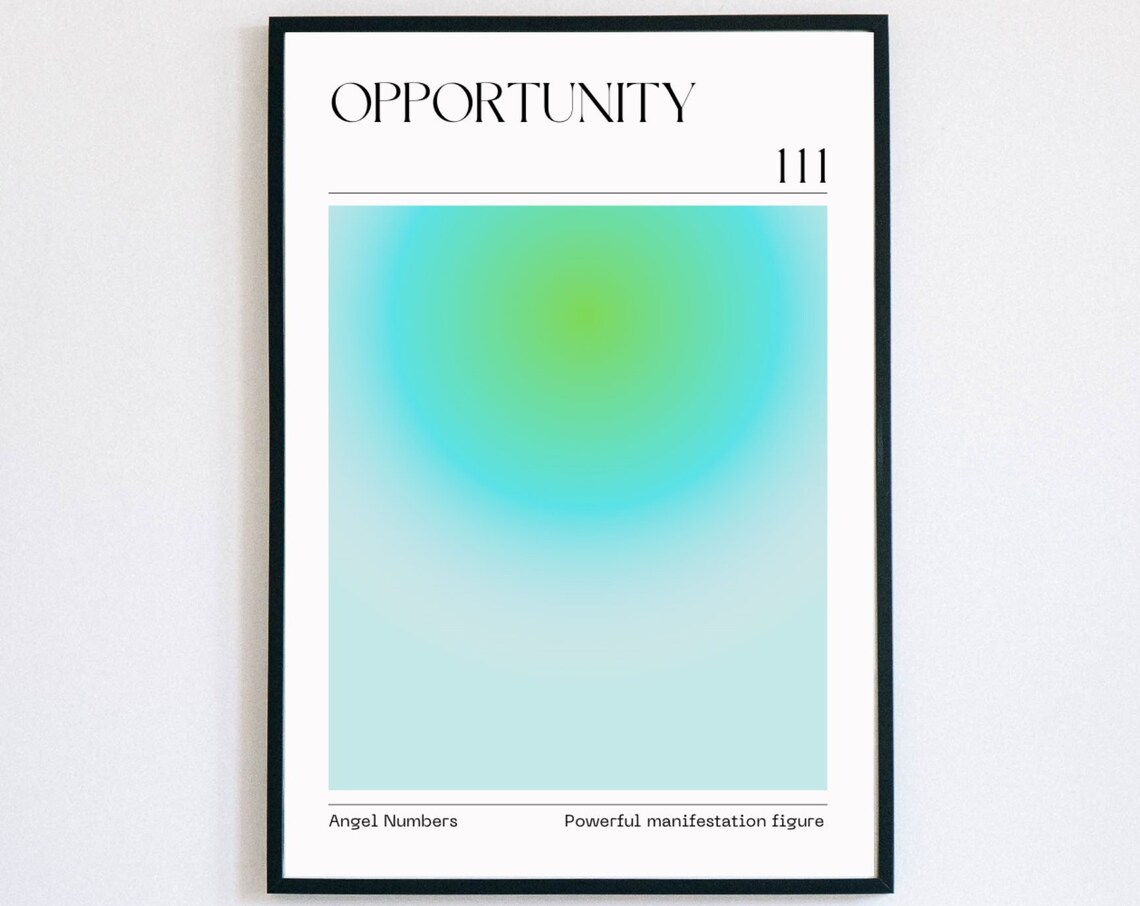 Gradient Angel Number 111 Art Print, Spiritual Wall Art