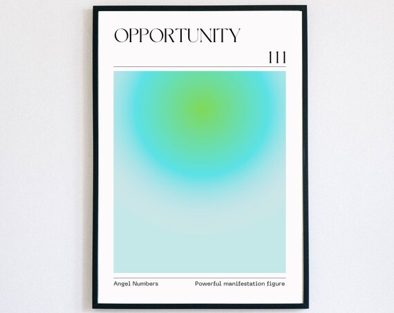 Gradient Angel Number 111 Art Print, Spiritual Wall Art
