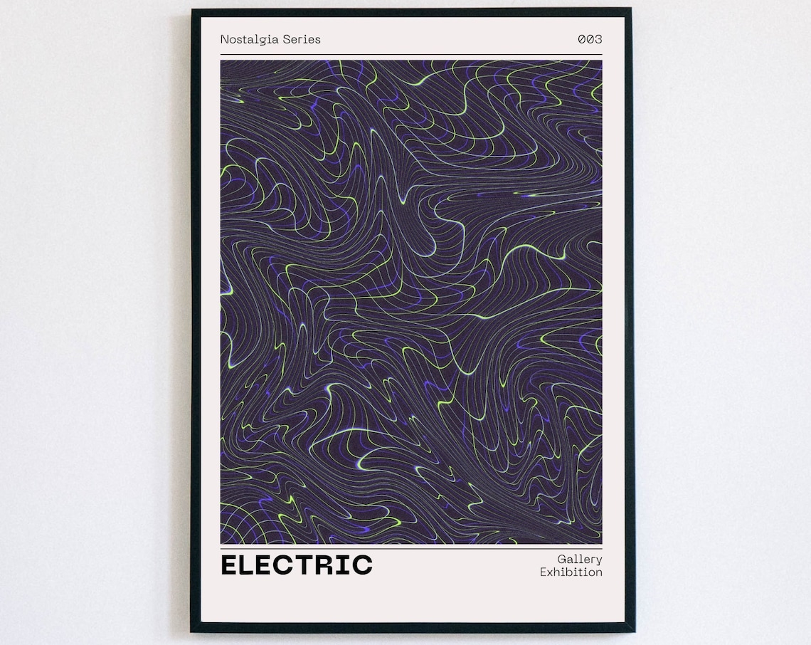 Electric Euphoria Aura Poster, Retro Poster