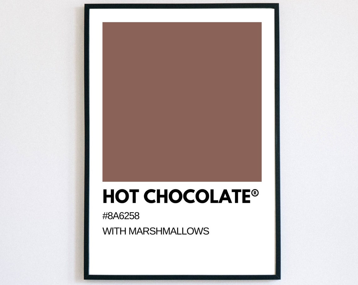 Hot Chocolate With Marshmallows Cocoa Brown Pantone Style Poster - Image 3