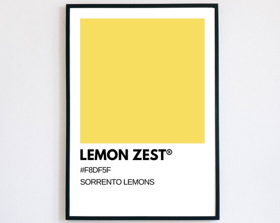 Lemon Zest Color Poster Print Great Color Scheme Minimalistic Design Trending Yellow Colour Print Office Wall Art