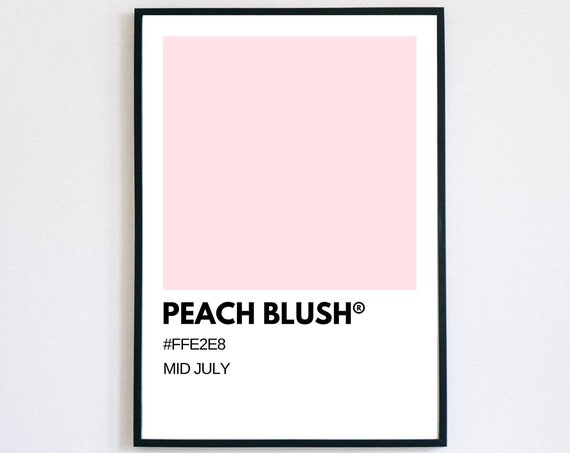 Minimalist Pink Peach Blush Wall Art Minimalist Fruit Print Light Pink Home Decor Modern Kitchen Decor Poster