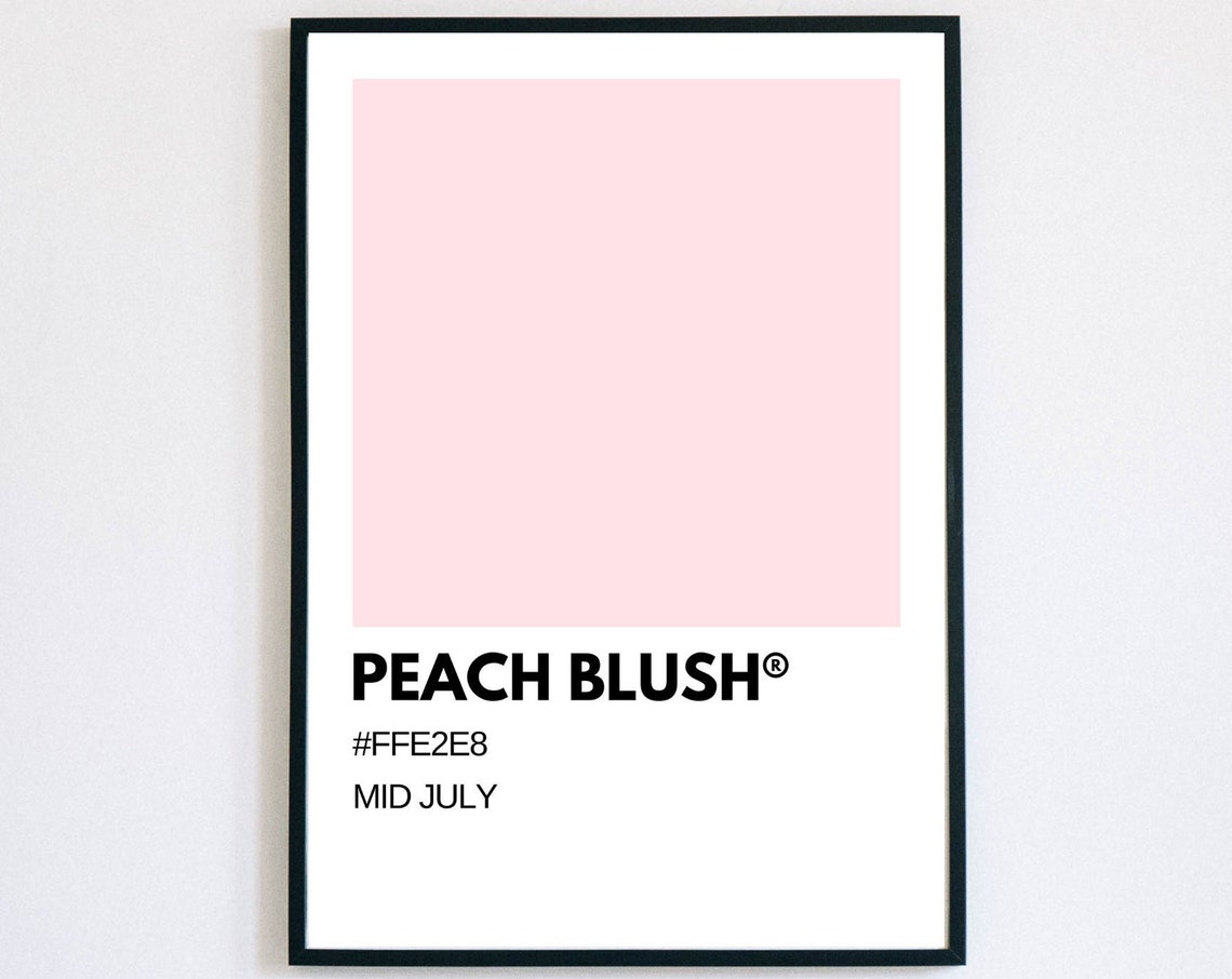 Minimalist Pink Peach Blush Wall Art Minimalist Fruit Print Light Pink Home Decor Modern Kitchen Decor Poster