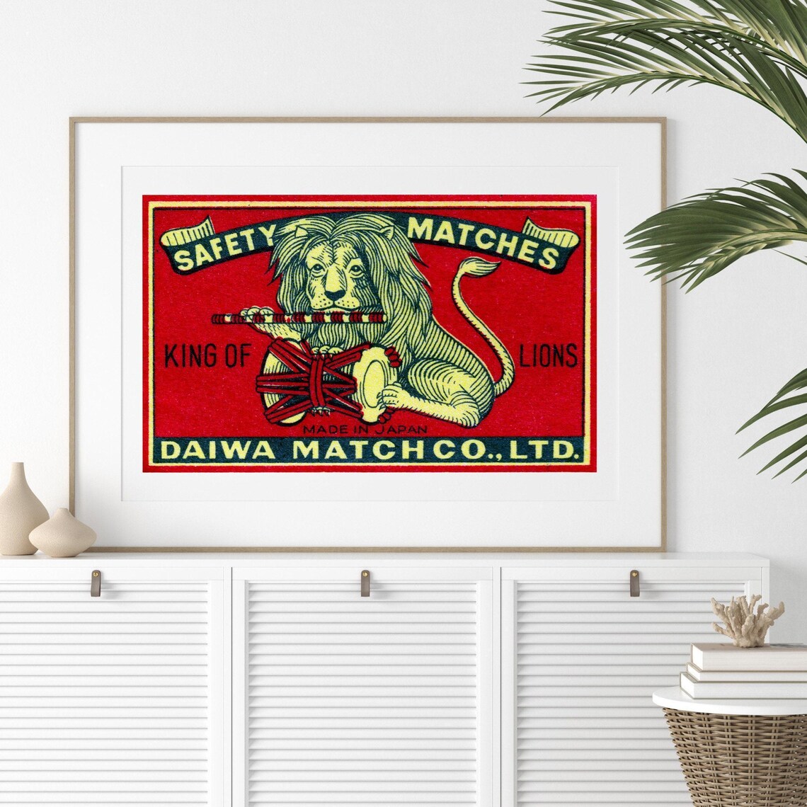 King of Lions Flute and Drum Musician Vintage Japan Match Poster - Image 2