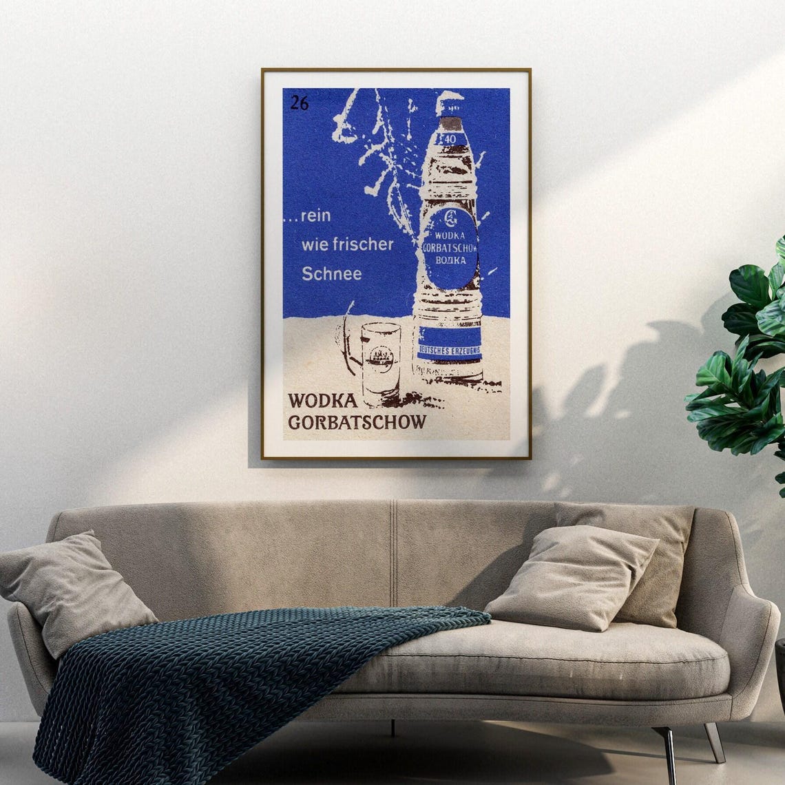 Wodka Gorbatschow Snow Pure German Vintage Advertising Matchbox Poster - Image 3