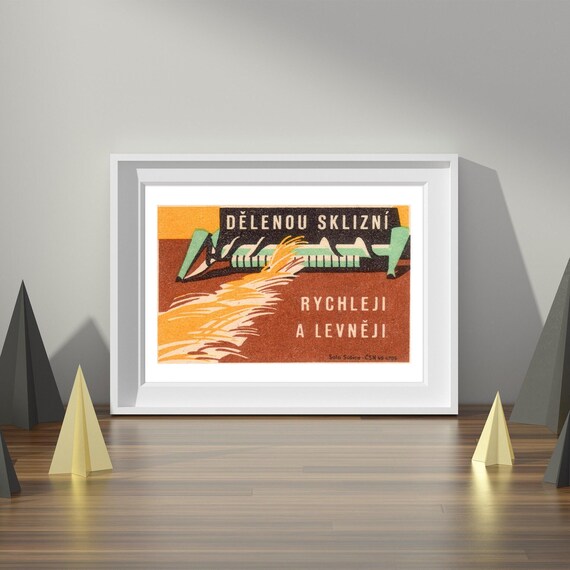 Czech Harvest Print Mid Century Modern Wall Art Vintage Poster Design Rustic Home Decor Collectible Graphic Illustration A4