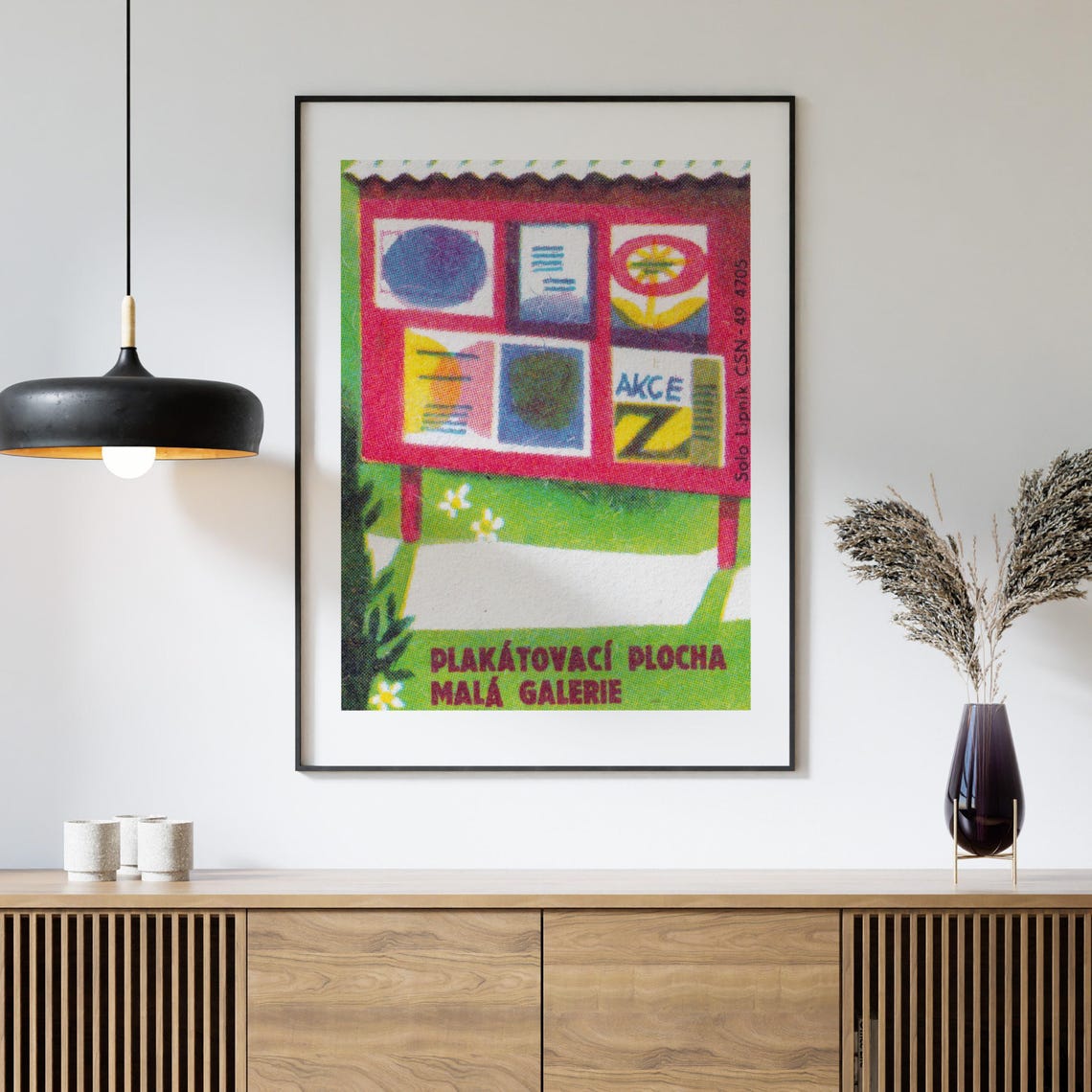 Small Gallery Notice Board Posters Vintage Czech Matchbox Poster - Image 4