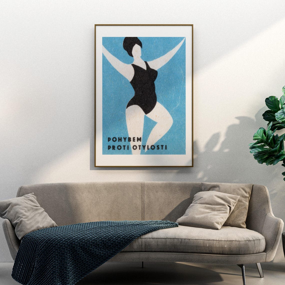 Exercise Against Obesity Dancer Vintage Matchbox Label Poster - Image 3