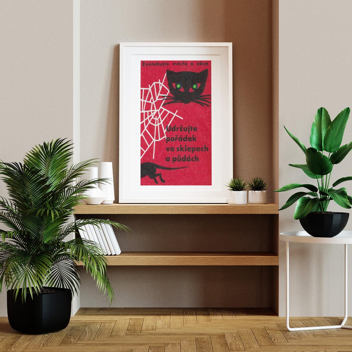 Cats Create Order Vintage Czech Art Poster Print - Image 2