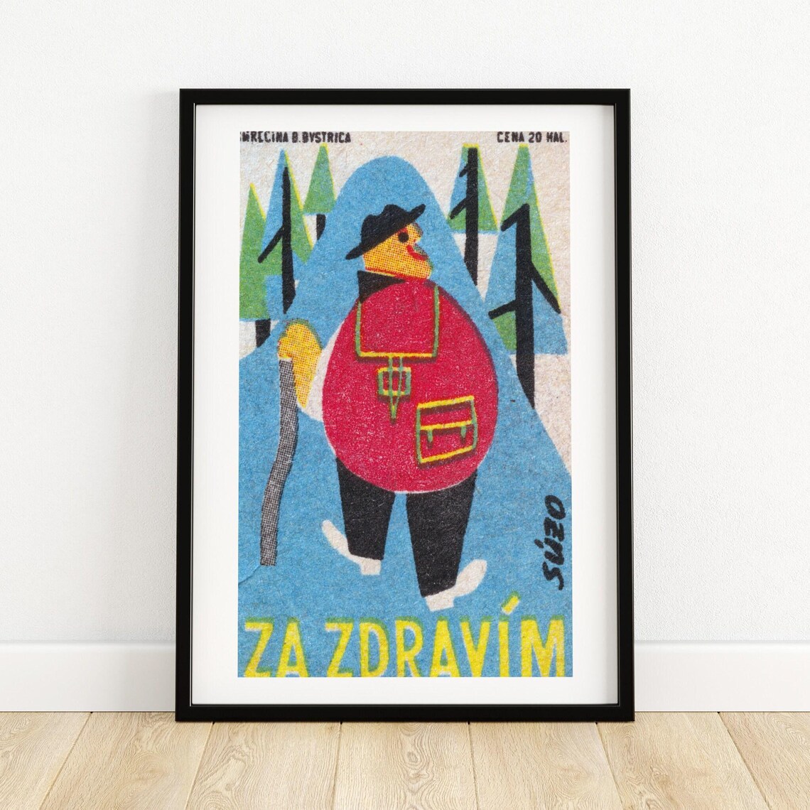 Hiking In The Woods Vintage Matchbox Poster