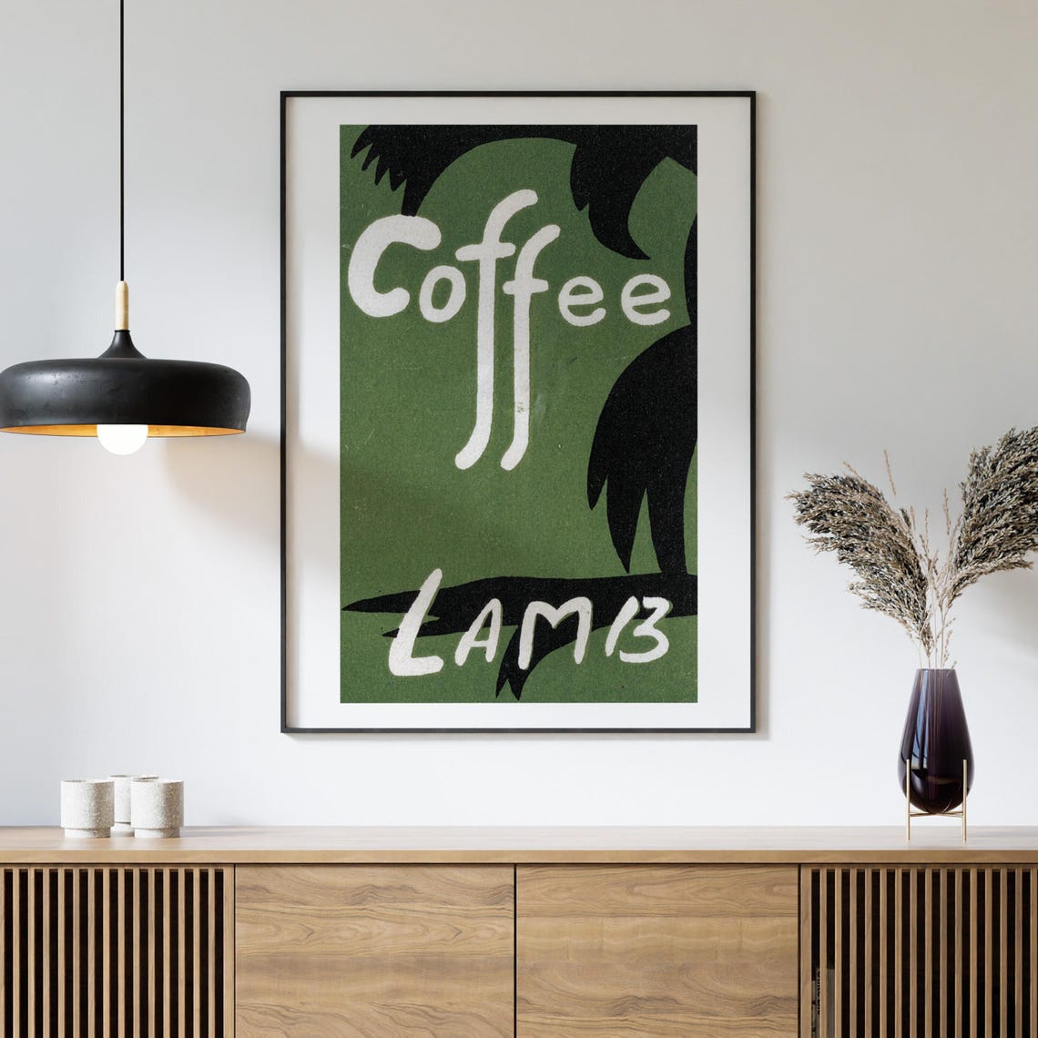 Coffee Lamb Vintage Matchbox Label Bold Hand Lettering Poster - Image 4